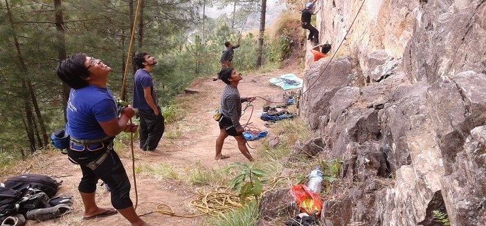 Wall climbing in Nepal