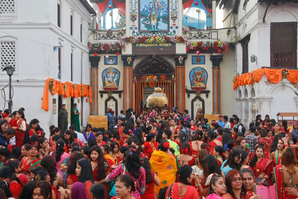 Devotees at Pashupatinath Temple during Maha Shivaratri