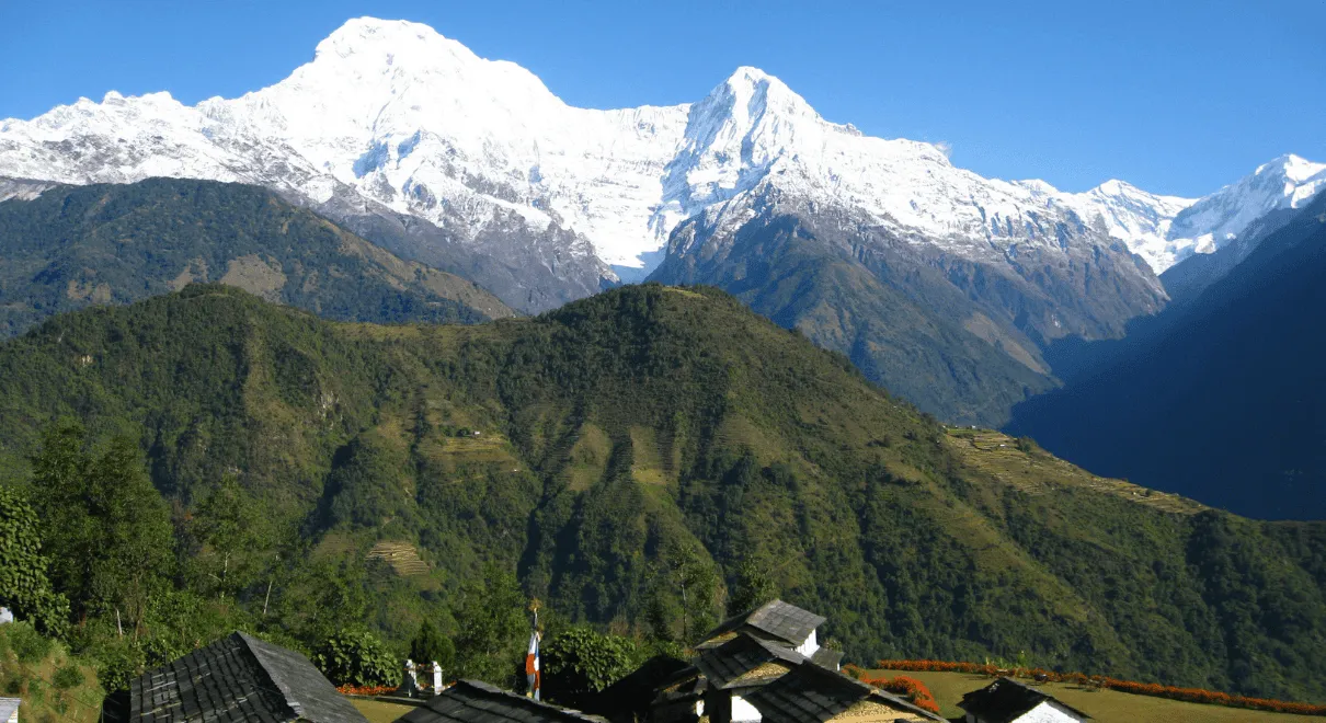 Ghandruk village and Annapurna mountain view