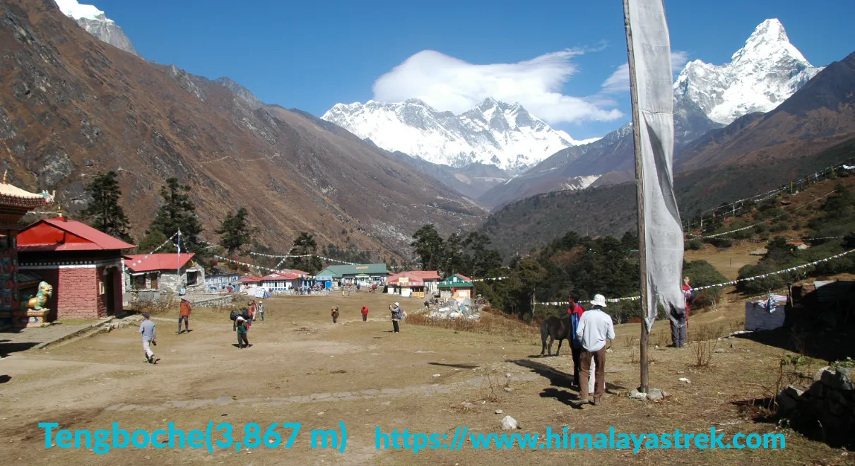 Typical daily schedule at Everest Base Camp trek with trekkers walking near Everest Base Camp in the Khumbu region