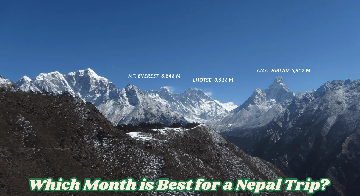 which month is best for a Nepal trip with best season mountain views and trekking trails
