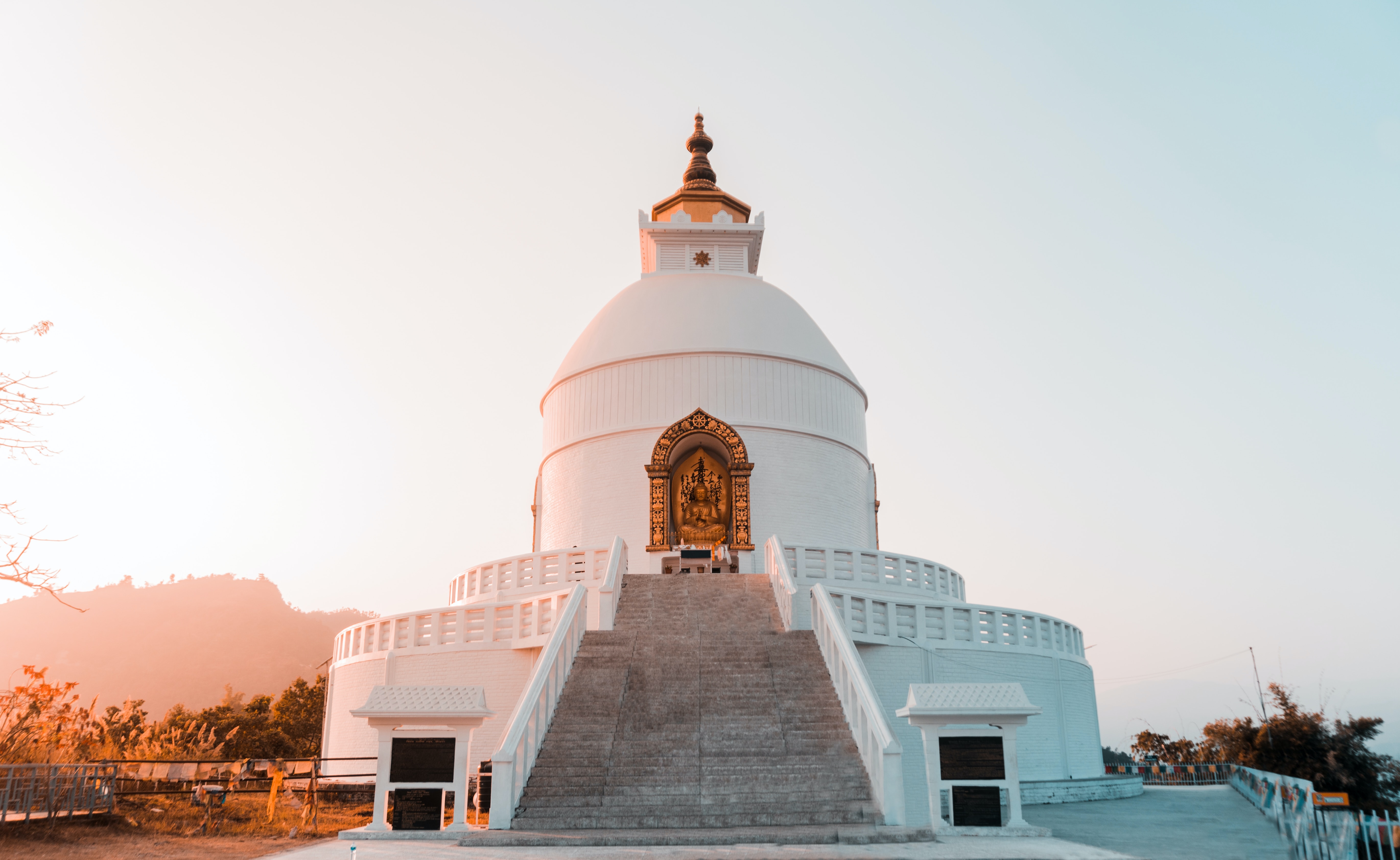 Morning scenic boating and hike to Peace Stupa and drive back to Kathmandu.'