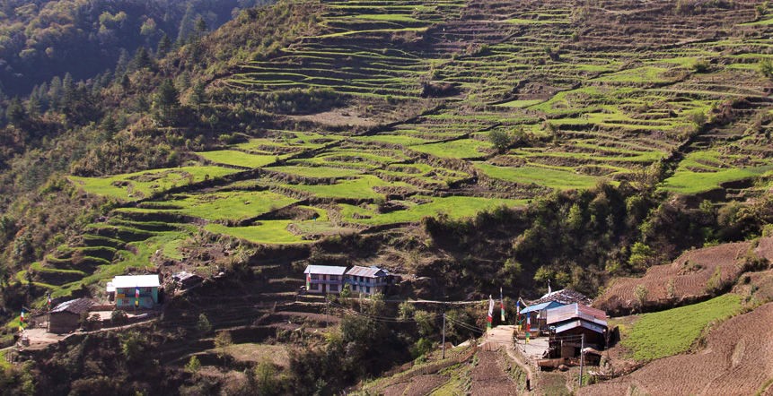 Lama Hotel to Sybru Village (2260m).'