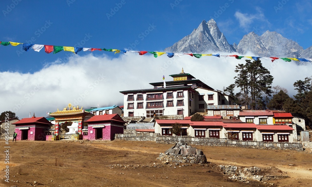 Trekking to Tyangboche.'