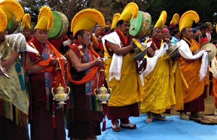 Tengboche Monastery festival observation.'