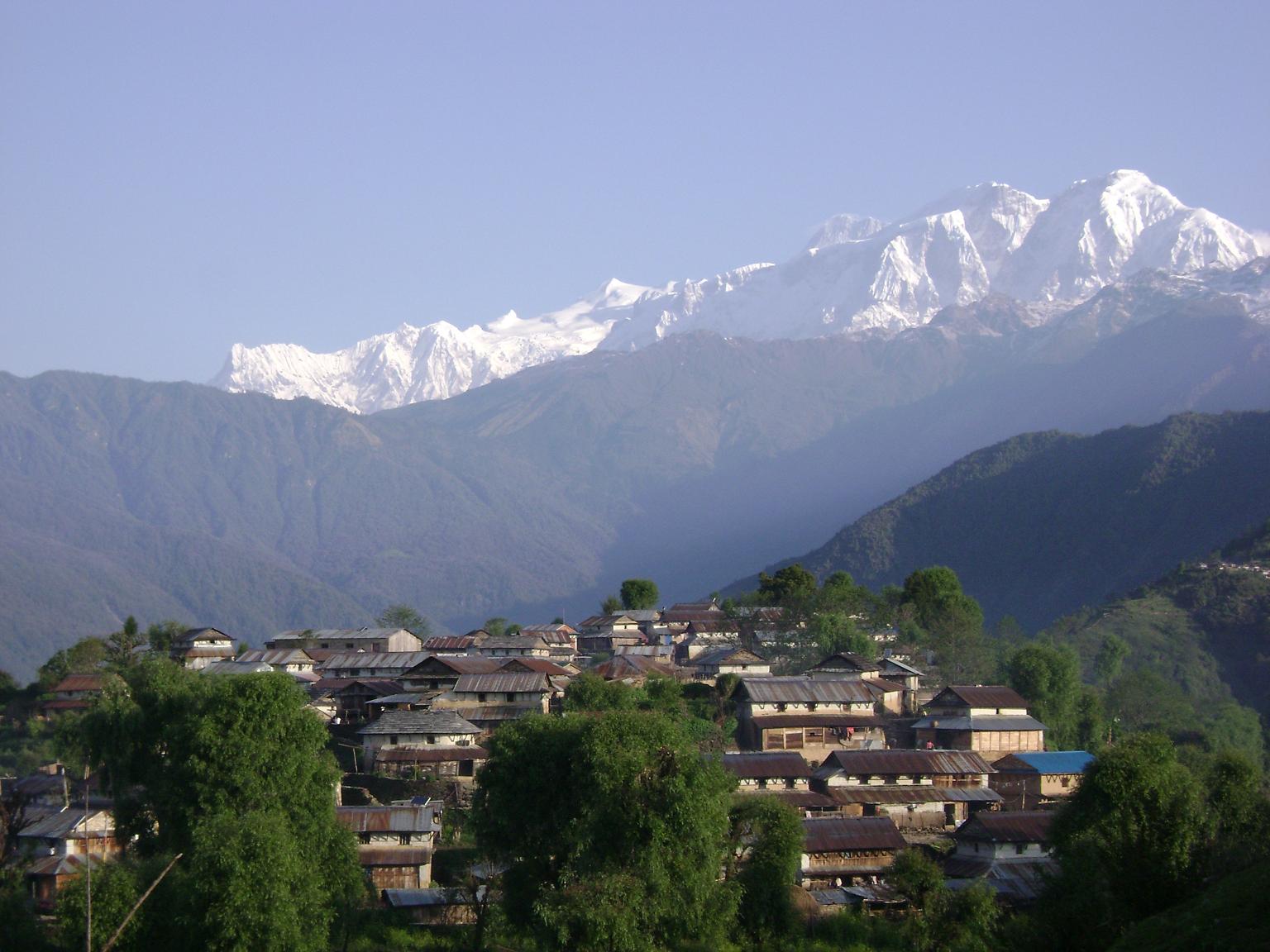 Walk from Khudi to Ghale Gaun (2/3 hrs). View village life style, their kitchen garden and farming area with different cattle which is rear in their home and taste the local product. O/n at home-stay in Ghale Gaun.'