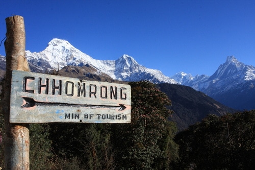 Machhapuchhre Base Camp to Chhomrong (2170M) / 7hrs walk / Overnight at mountain lodge'