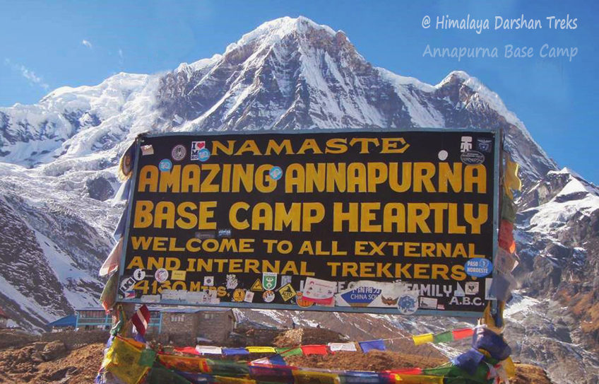 Machhapuchhre Base Camp to Annapurna Base Camp. O/n in Mountain Lodge.