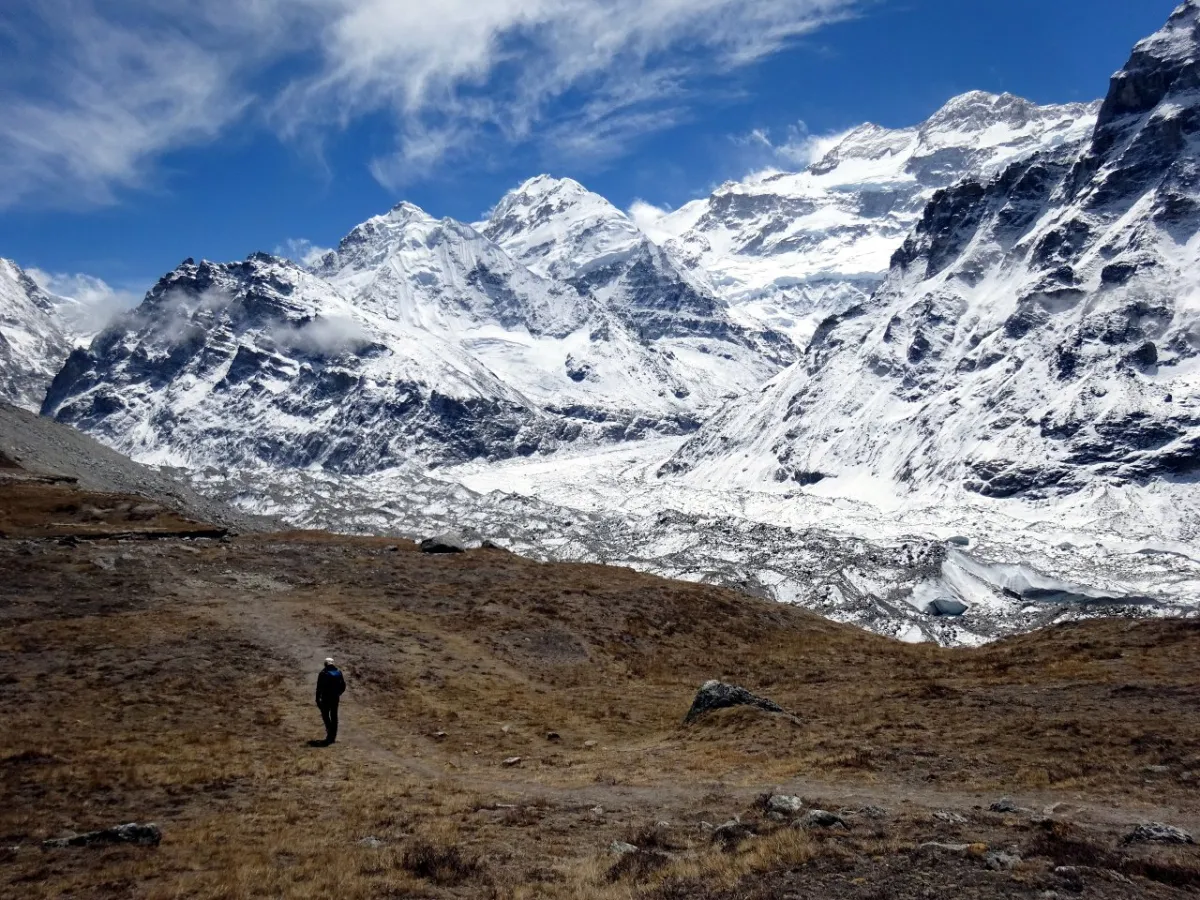 Trek to Pangpema to . O/n at Mountain Lodge.'