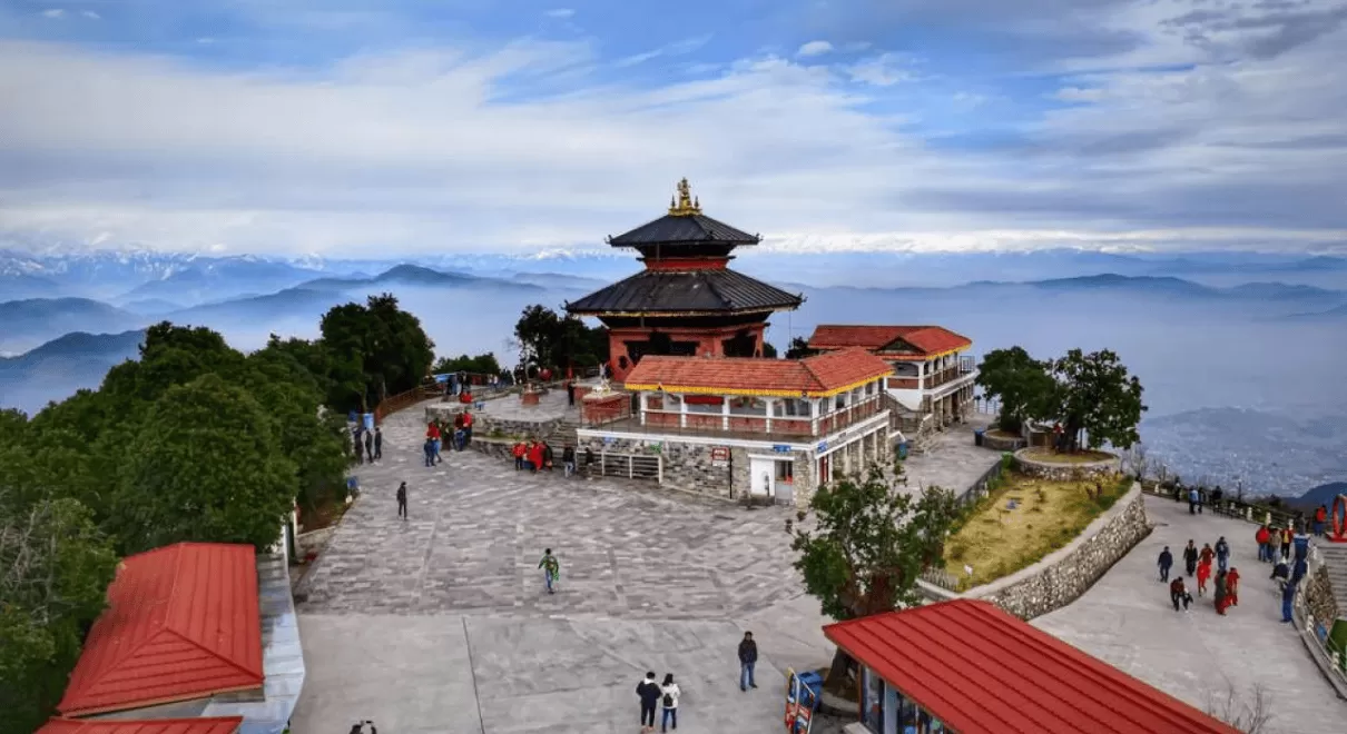 Hikers enjoying mountain views during Chandragiri Day Hiking near Kathmandu