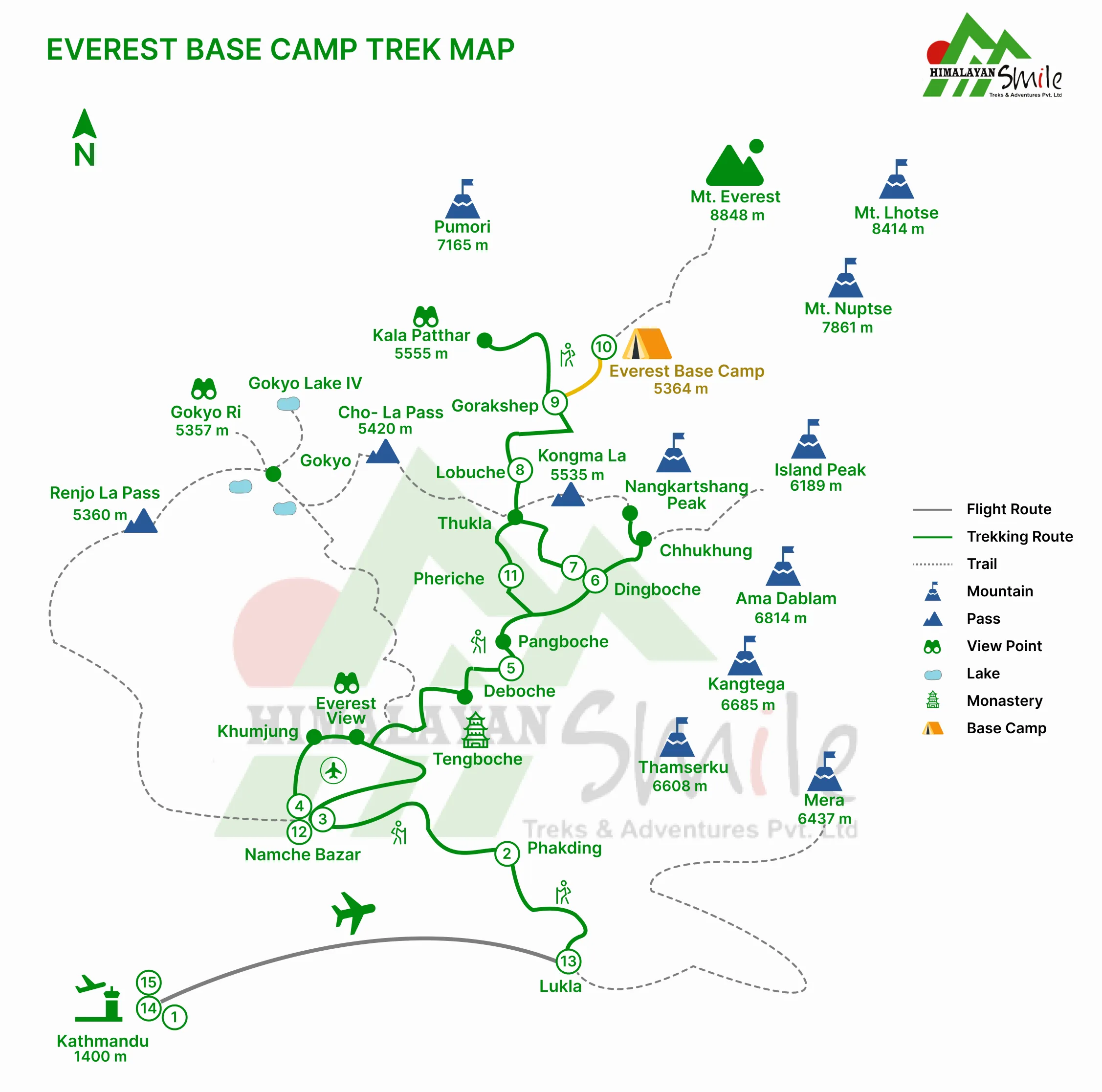 Everest Base Camp Botanical Trek map 