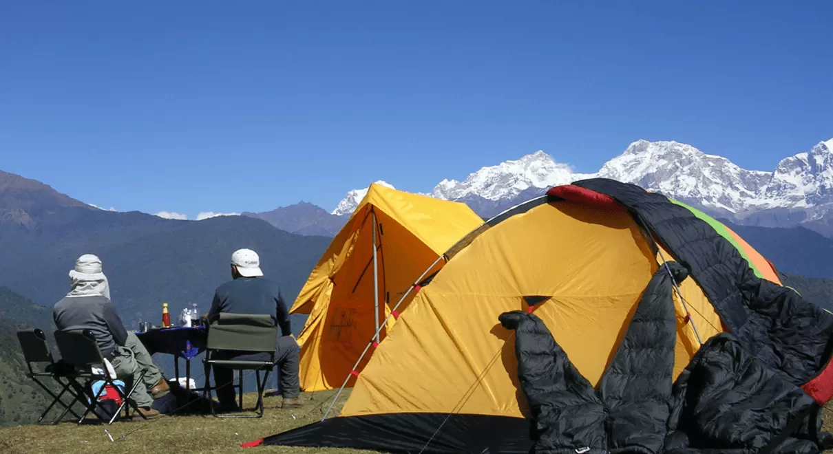 Happy family enjoying holiday tour package in Nepal with traditional temples and mountain views