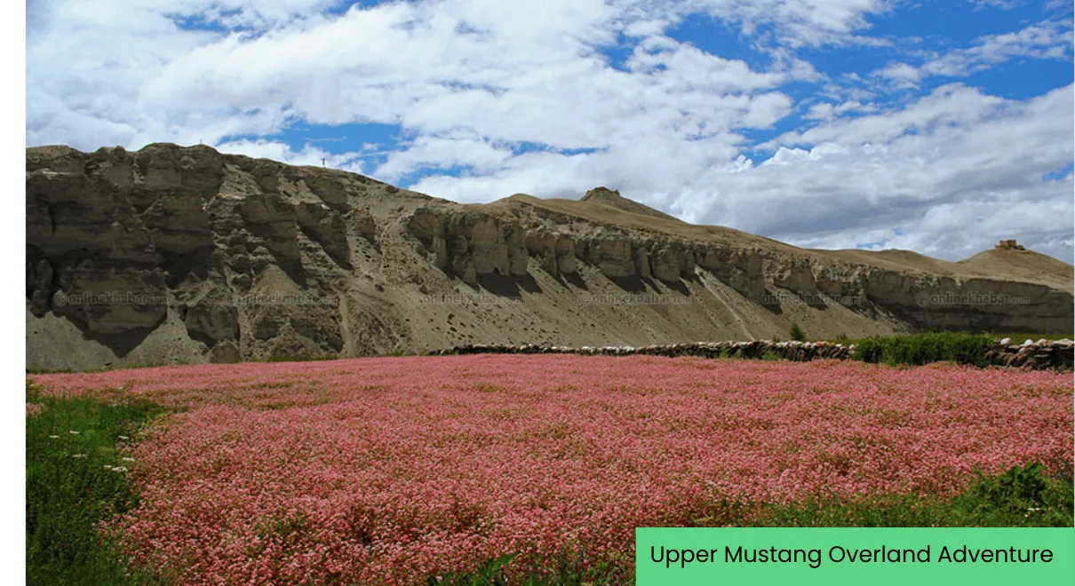 Upper Mustang overland adventure jeep safari through dramatic Himalayan landscape
