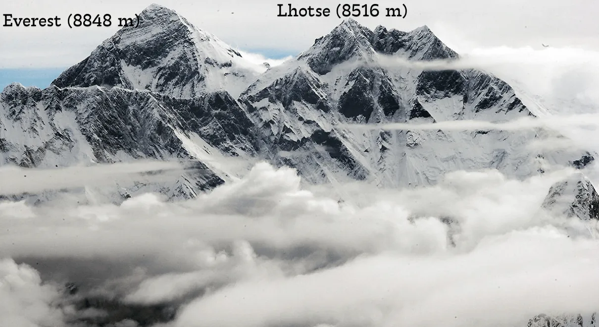 Snowy path leading to Everest Base Camp during winter months